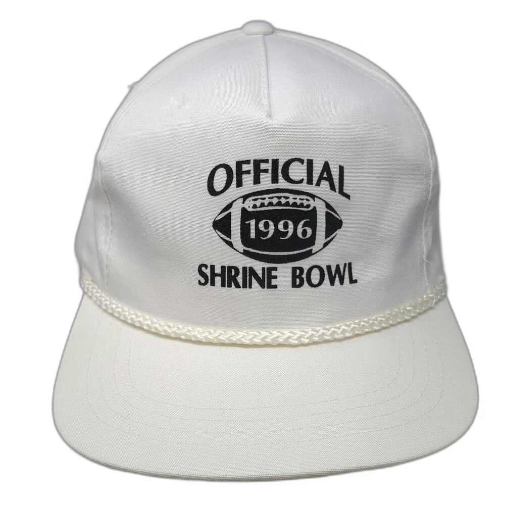 Yupoong 5 Panel White Vintage 1996 Shrine Bowl Football Rope Hat Snapback Cap